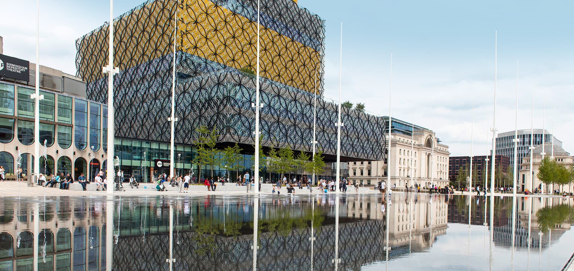 View of Centenary Square, showing the Birmingham Library and Baskerville House
